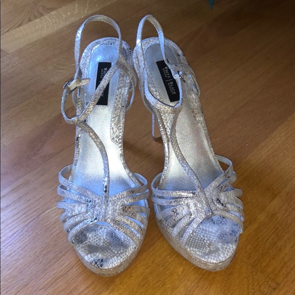 silver Strappy heels